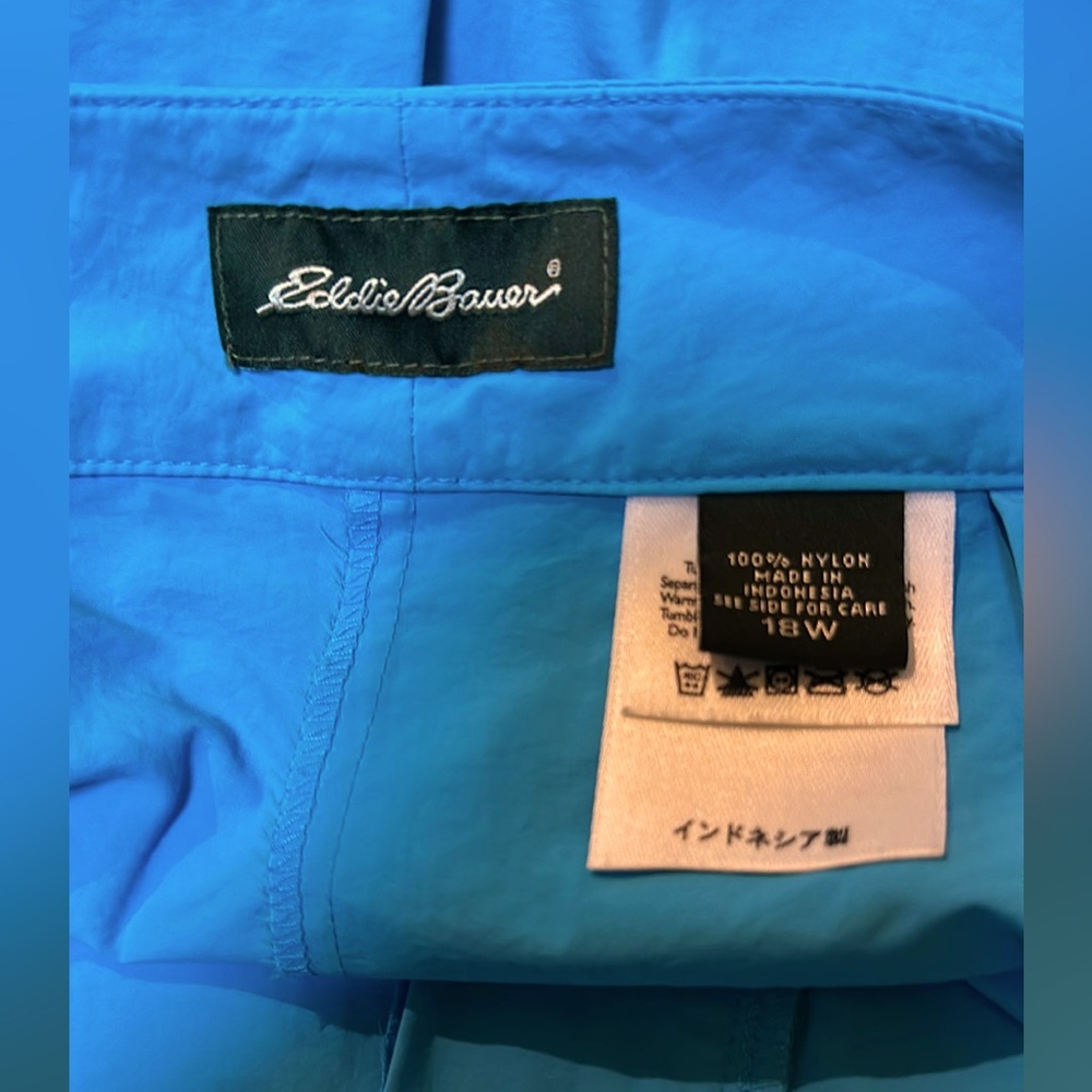 Eddie Bauer Vibrant Blue Nylon Outerwear Sz 18